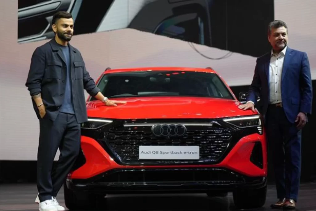 Virat at the launch of the Audi Q8 Sportback e-tron