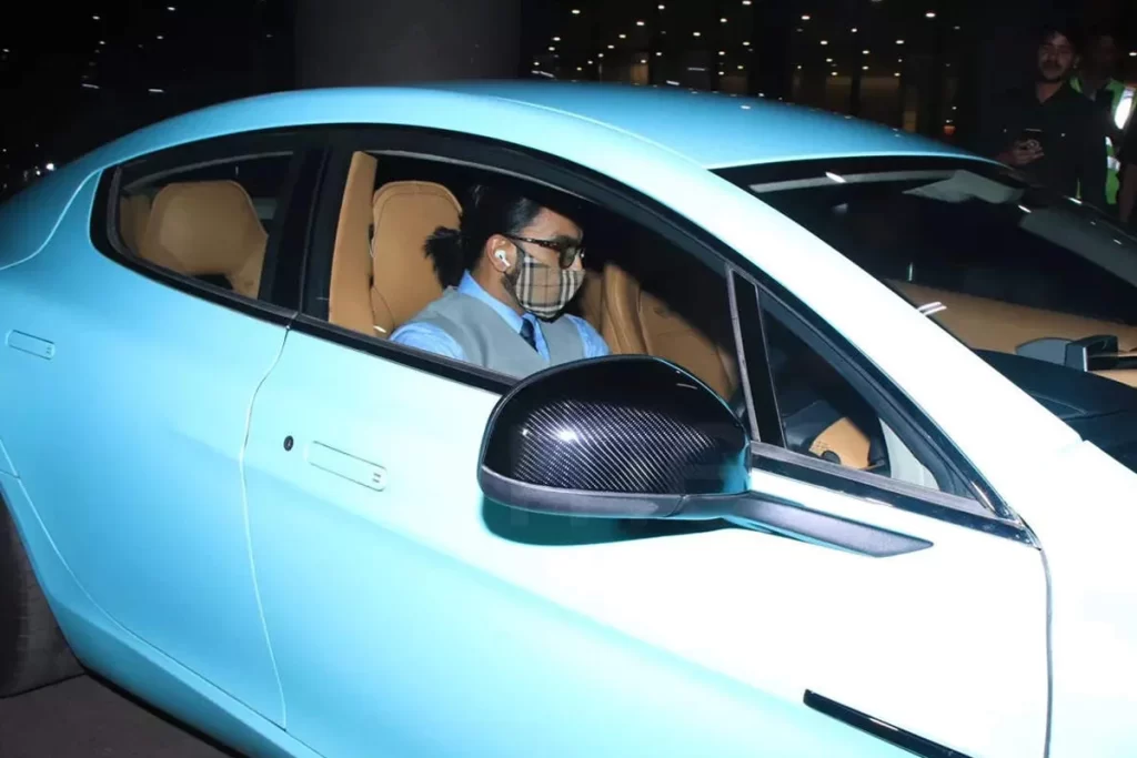 Ranveer Singh got his Aston Martin a blue matte wrap