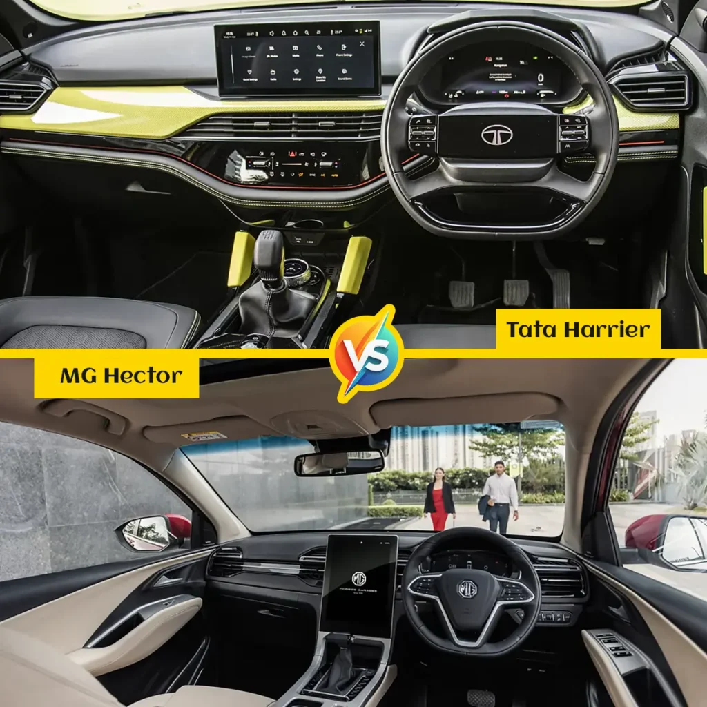MG Hector vs Tata Harrier Interior Design