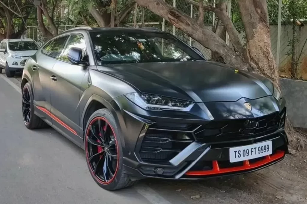 A picture of the Lamborghini Urus in the  N T Rama Rao Jr car collection​