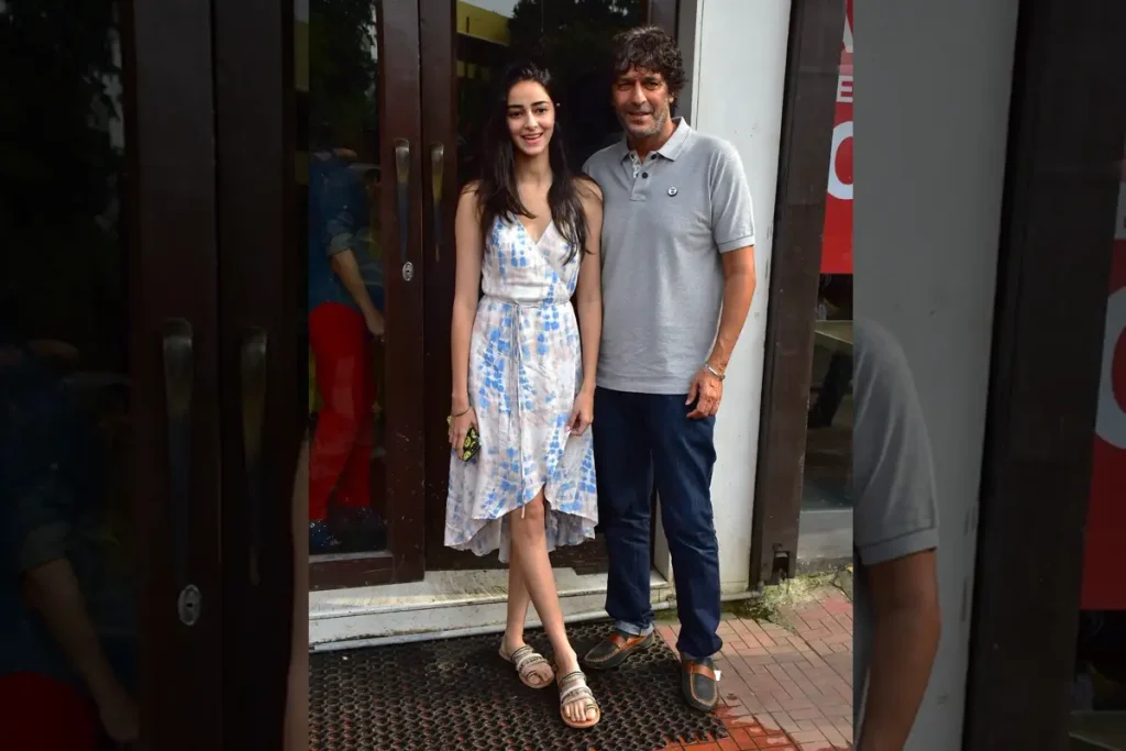 Ananya Panday (5’8”) next to her father, Chunky Panday (5’11”)