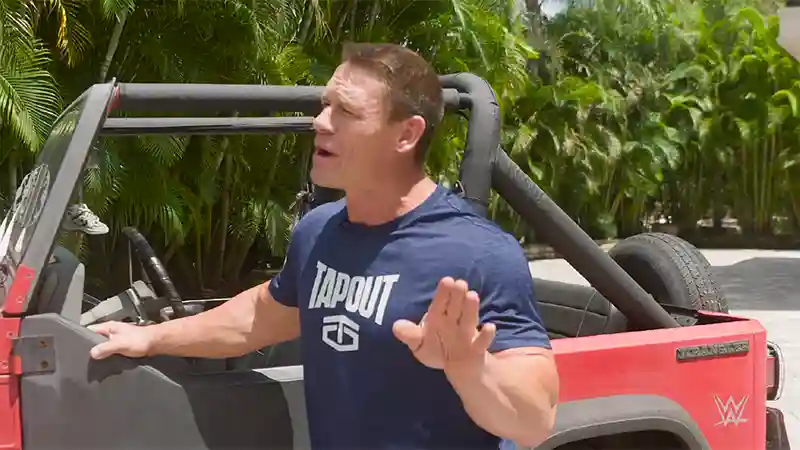 John Cena with his 1989 Jeep Wrangler 