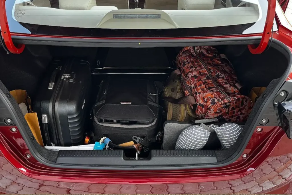 New Dzire Cargo Space and Storage