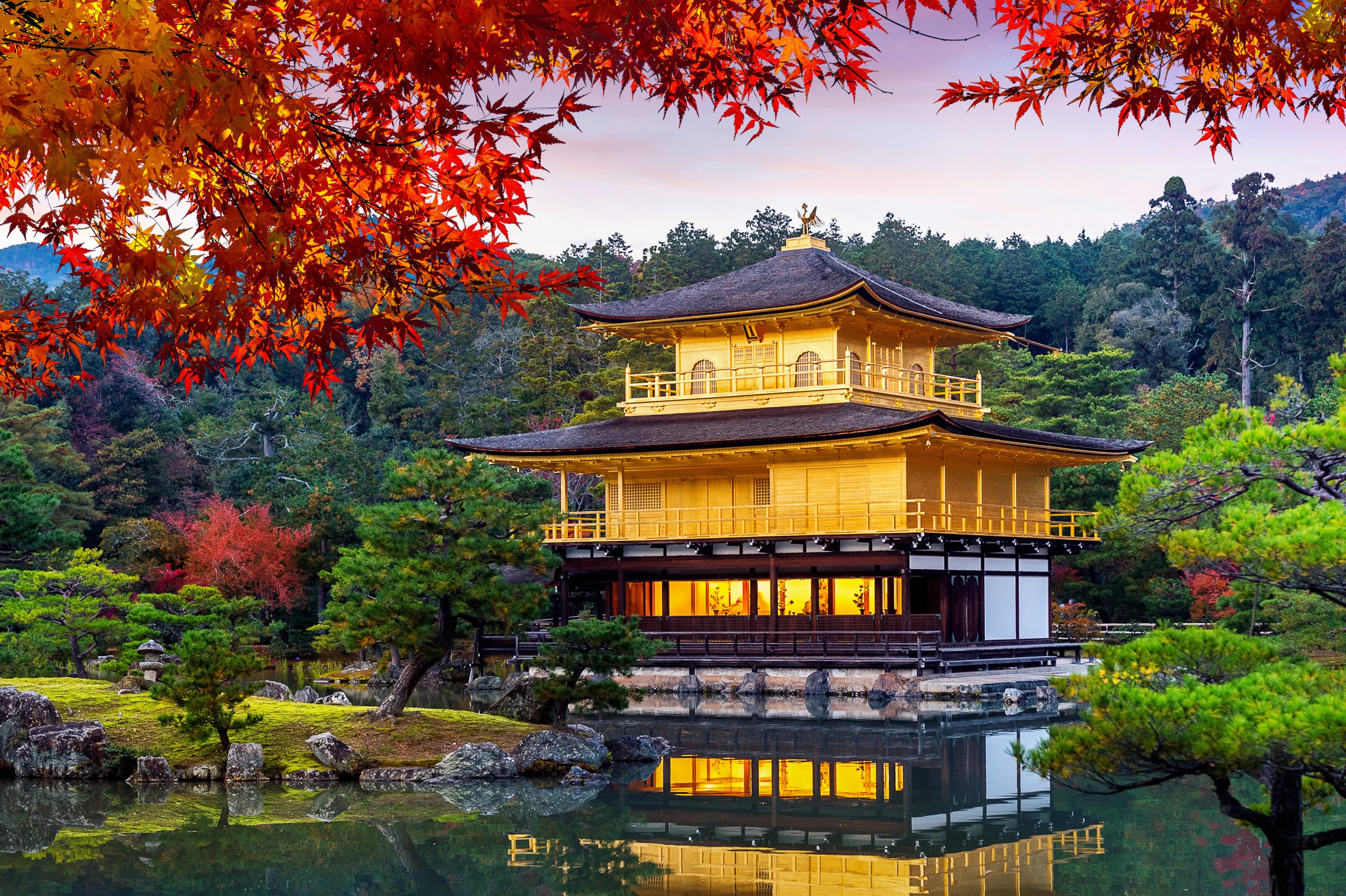 golden pavilion kinkakuji temple autumn kyoto japan scaled